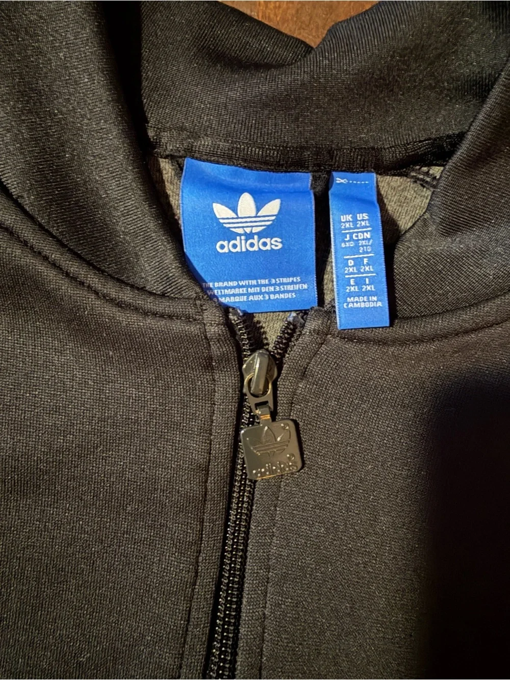 Adidas Black Three-Stripe Track Jacket - 2XL